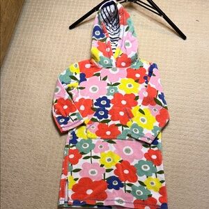 Boden Colorful Floral Kids Hooded Terrycloth Swim Coverup